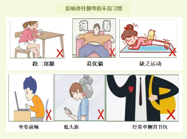影響脊柱側(cè)彎的不良習(xí)慣